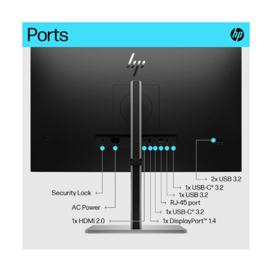 HP E27k G5 27" 4K UHD IPS USB-C Monitor