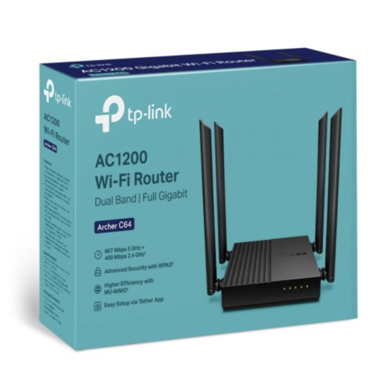 TP-Link Archer C64 AC1200 Dual-Band Gigabit WiFi Router
